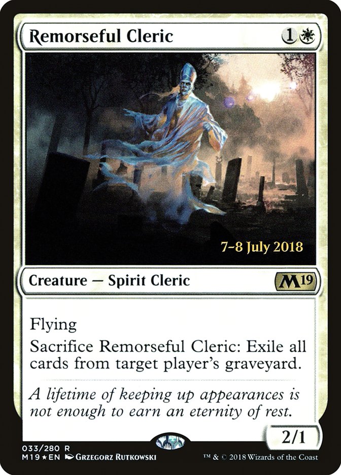 Remorseful Cleric  [Core Set 2019 Prerelease Promos] | Play N Trade Winnipeg