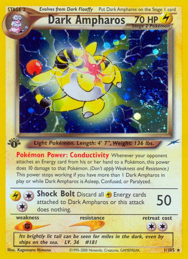 Dark Ampharos (1/105) [Neo Destiny 1st Edition] | Play N Trade Winnipeg