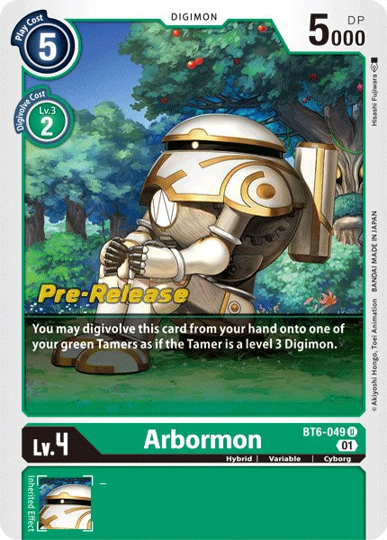 Arbormon [BT6-049] [Double Diamond Pre-Release Cards] | Play N Trade Winnipeg