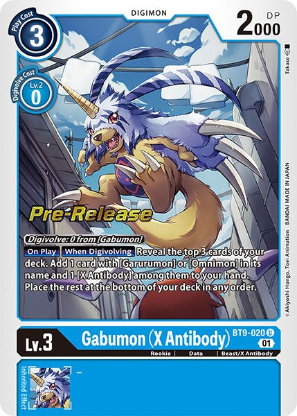 Gabumon (X Antibody) [BT9-020] [X Record Pre-Release Promos] | Play N Trade Winnipeg