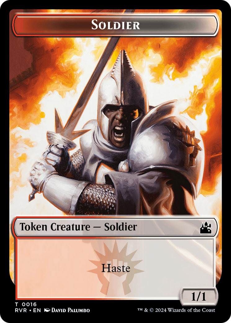 Elf Knight // Soldier Double-Sided Token [Ravnica Remastered Tokens] | Play N Trade Winnipeg