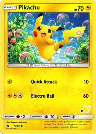 Pikachu (19/68) (Pikachu Stamp #15) [Battle Academy 2020] | Play N Trade Winnipeg