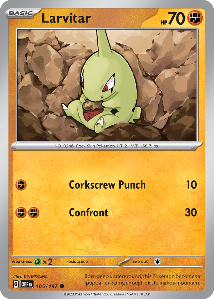 Larvitar (105/197) [Scarlet & Violet: Obsidian Flames] | Play N Trade Winnipeg