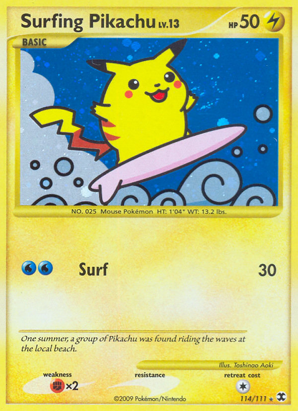 Surfing Pikachu (114/111) [Platinum: Rising Rivals] | Play N Trade Winnipeg