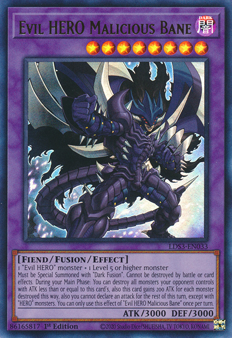 Evil HERO Malicious Bane [LDS3-EN033] Ultra Rare | Play N Trade Winnipeg