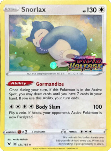 Snorlax (131/185) [Sword & Shield: Black Star Promos] | Play N Trade Winnipeg