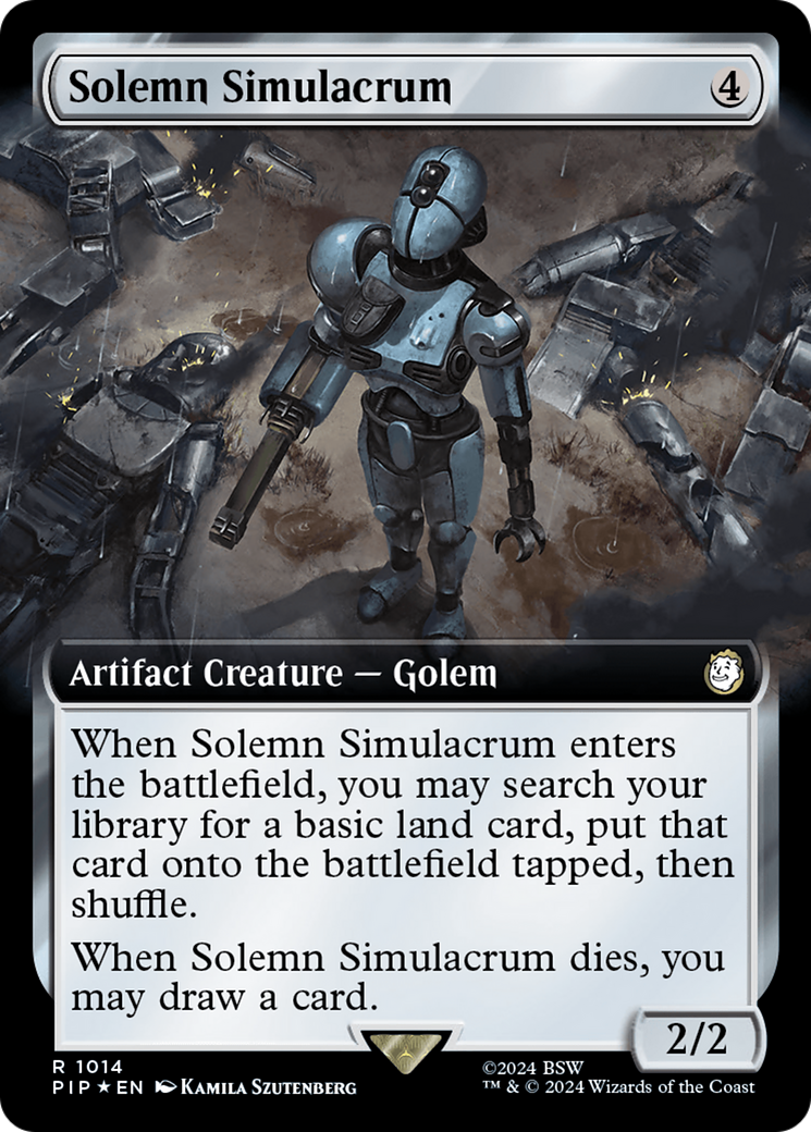 Solemn Simulacrum (Extended Art) (Surge Foil) [Fallout] | Play N Trade Winnipeg