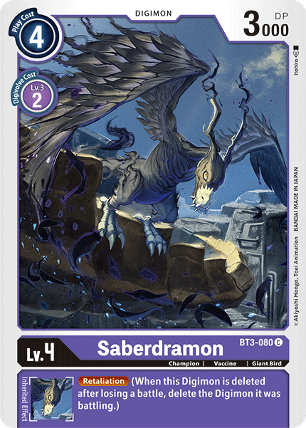 Saberdramon [BT3-080] [Release Special Booster Ver.1.5] | Play N Trade Winnipeg