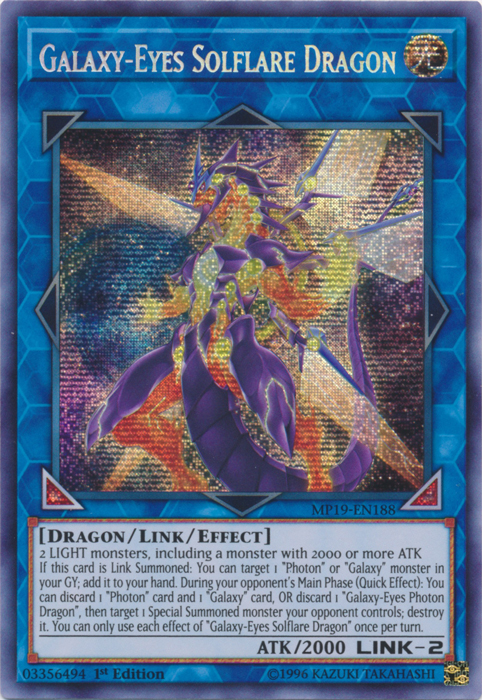 Galaxy-Eyes Solflare Dragon [MP19-EN188] Prismatic Secret Rare | Play N Trade Winnipeg