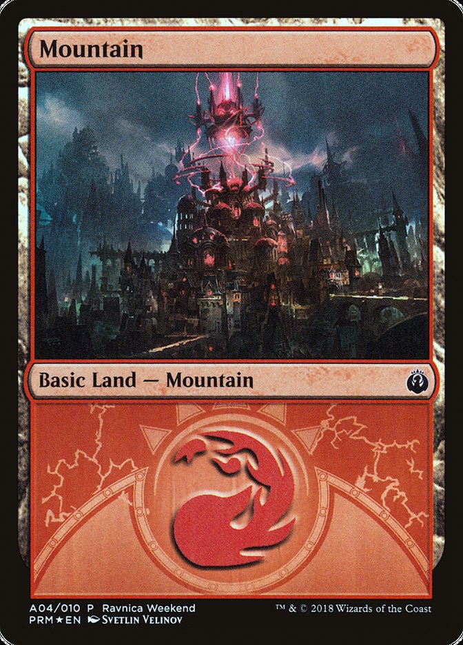 Mountain (A04) [Guilds of Ravnica Ravnica Weekend] | Play N Trade Winnipeg