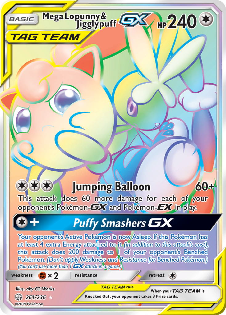 Mega Lopunny & Jigglypuff GX (261/236) [Sun & Moon: Cosmic Eclipse] | Play N Trade Winnipeg