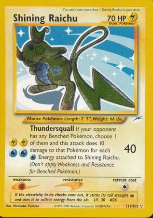 Shining Raichu (111/105) [Neo Destiny Unlimited] | Play N Trade Winnipeg