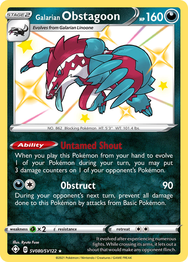 Galarian Obstagoon (SV080/SV122) [Sword & Shield: Shining Fates] | Play N Trade Winnipeg