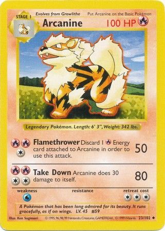 Arcanine (23/102) [Base Set Shadowless Unlimited] | Play N Trade Winnipeg