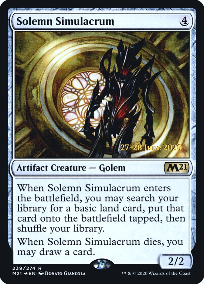 Solemn Simulacrum  [Core Set 2021 Prerelease Promos] | Play N Trade Winnipeg