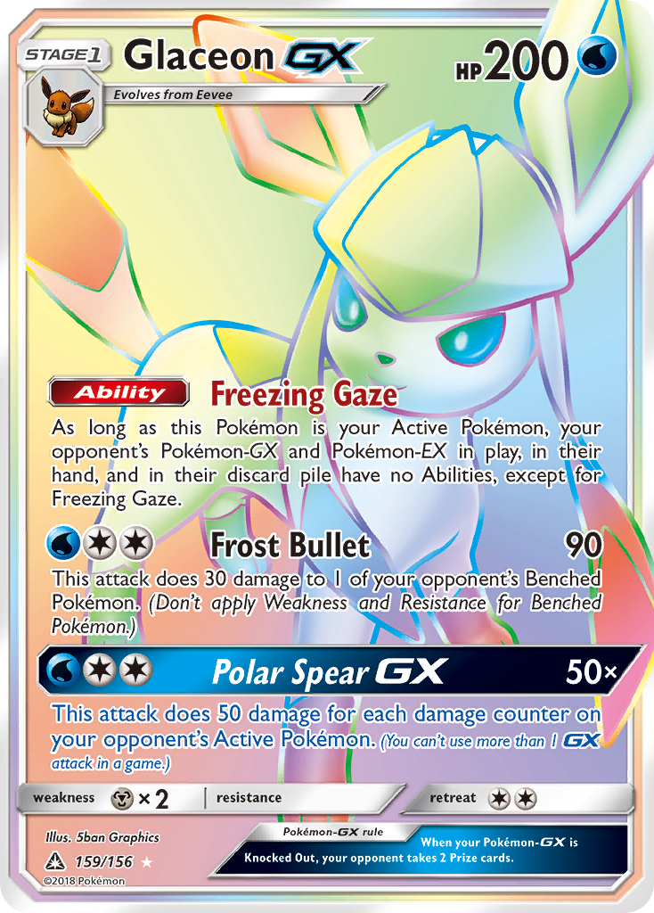 Glaceon GX (159/156) [Sun & Moon: Ultra Prism] | Play N Trade Winnipeg