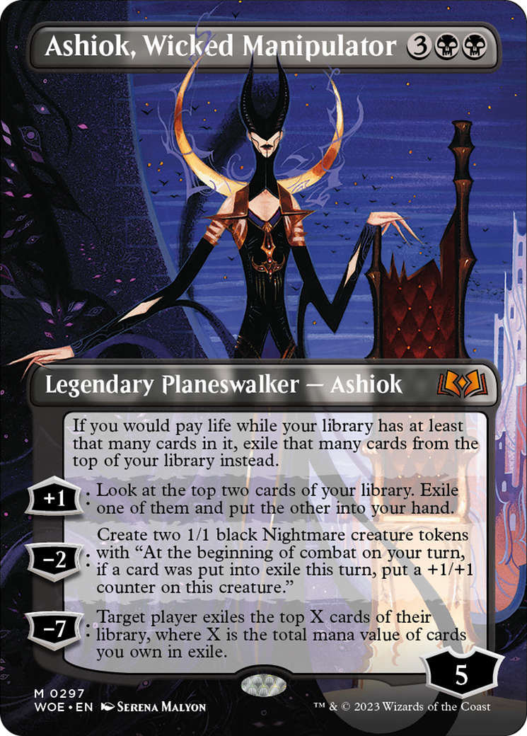 Ashiok, Wicked Manipulator (Borderless Alternate Art) [Wilds of Eldraine] | Play N Trade Winnipeg