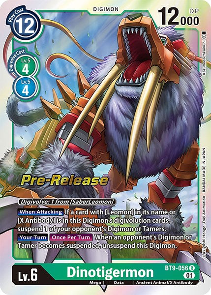 Dinotigermon [BT9-056] [X Record Pre-Release Promos] | Play N Trade Winnipeg