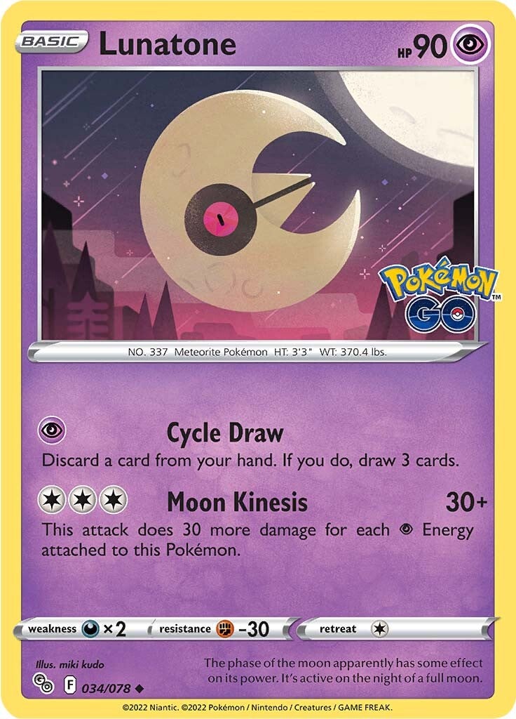 Lunatone (034/078) [Pokémon GO] | Play N Trade Winnipeg