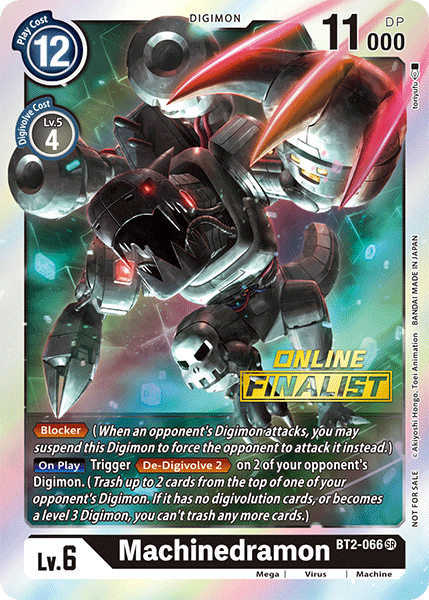 Machinedramon [BT2-066] (Online Finalist) [Release Special Booster Ver.1.0 Promos] | Play N Trade Winnipeg