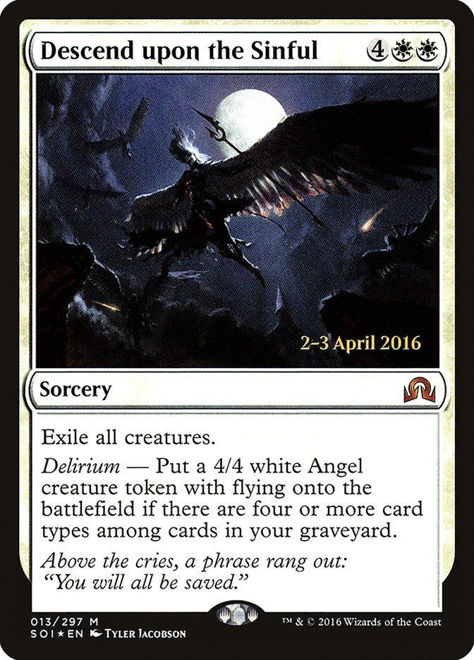 Descend upon the Sinful [Shadows over Innistrad Prerelease Promos] | Play N Trade Winnipeg