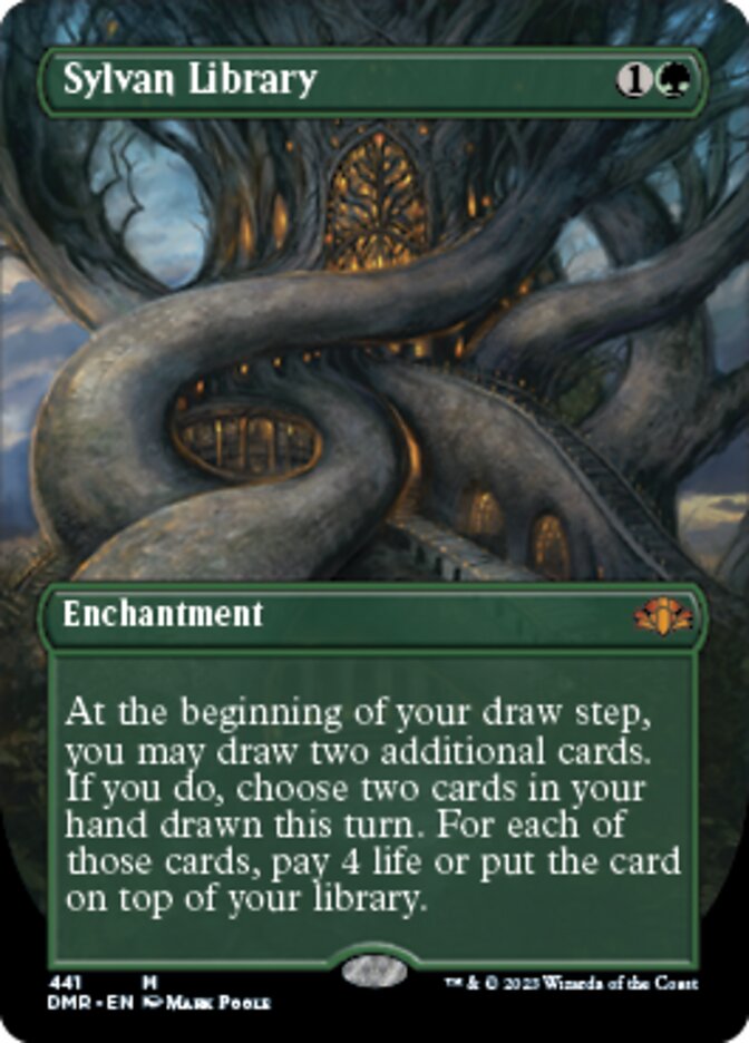 Sylvan Library (Borderless Alternate Art) [Dominaria Remastered] | Play N Trade Winnipeg