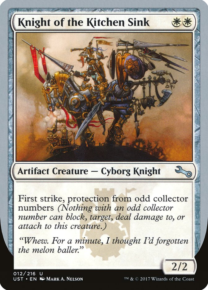 Knight of the Kitchen Sink ("protection from odd collector numbers") [Unstable] | Play N Trade Winnipeg