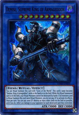 Demise, Supreme King of Armageddon [OP08-EN005] Super Rare | Play N Trade Winnipeg