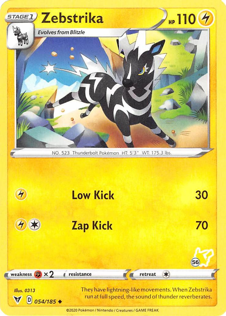 Zebstrika (054/185) (Pikachu Stamp #56) [Battle Academy 2022] | Play N Trade Winnipeg