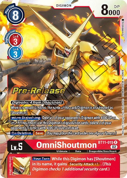 OmniShoutmon [BT11-015] [Dimensional Phase Pre-Release Promos] | Play N Trade Winnipeg