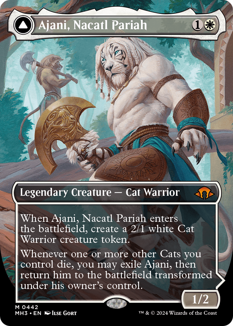 Ajani, Nacatl Pariah // Ajani, Nacatl Avenger (Borderless) [Modern Horizons 3] | Play N Trade Winnipeg