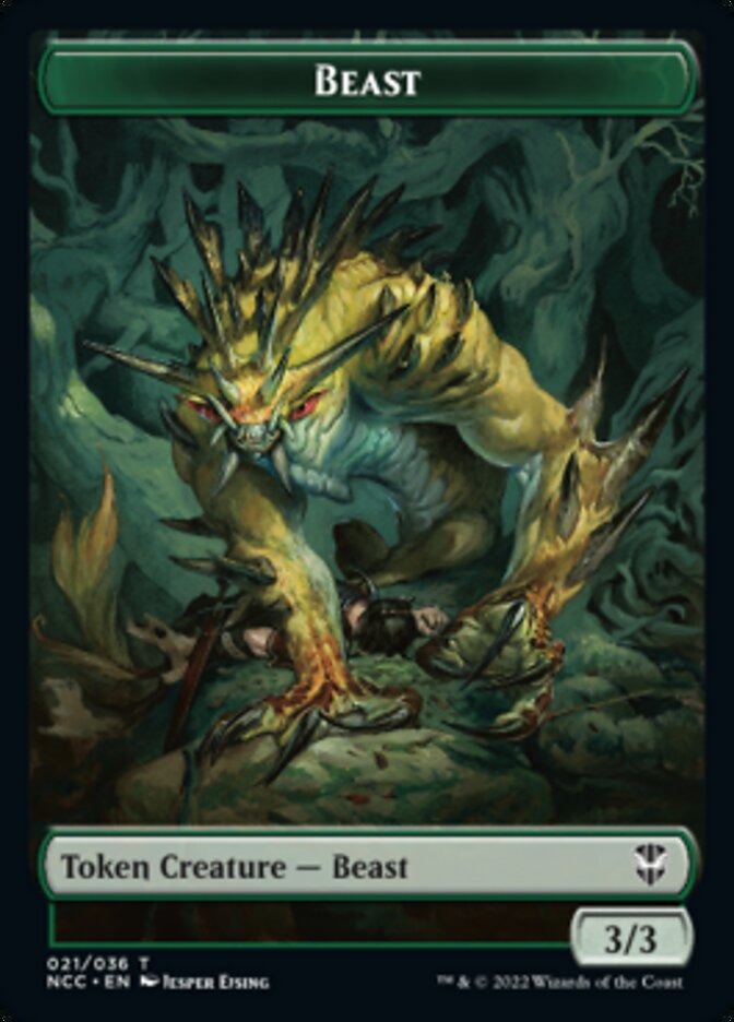 Beast // Saproling Double-sided Token [Streets of New Capenna Commander Tokens] | Play N Trade Winnipeg