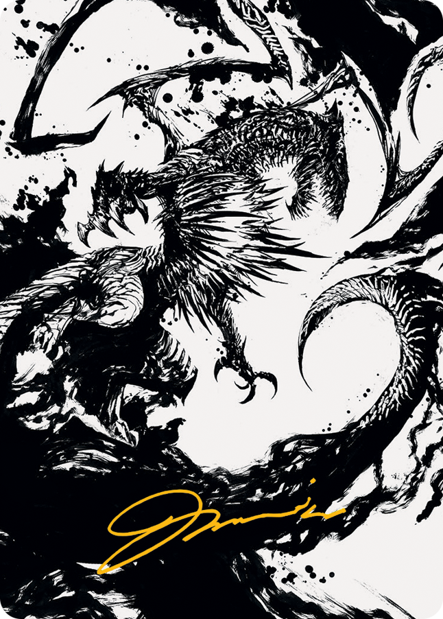 Skithiryx, the Blight Dragon Art Card (Gold-Stamped Signature) [March of the Machine Art Series] | Play N Trade Winnipeg