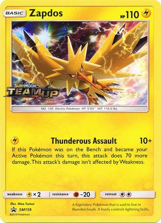 Zapdos (SM159) (Staff) [Sun & Moon: Black Star Promos] | Play N Trade Winnipeg