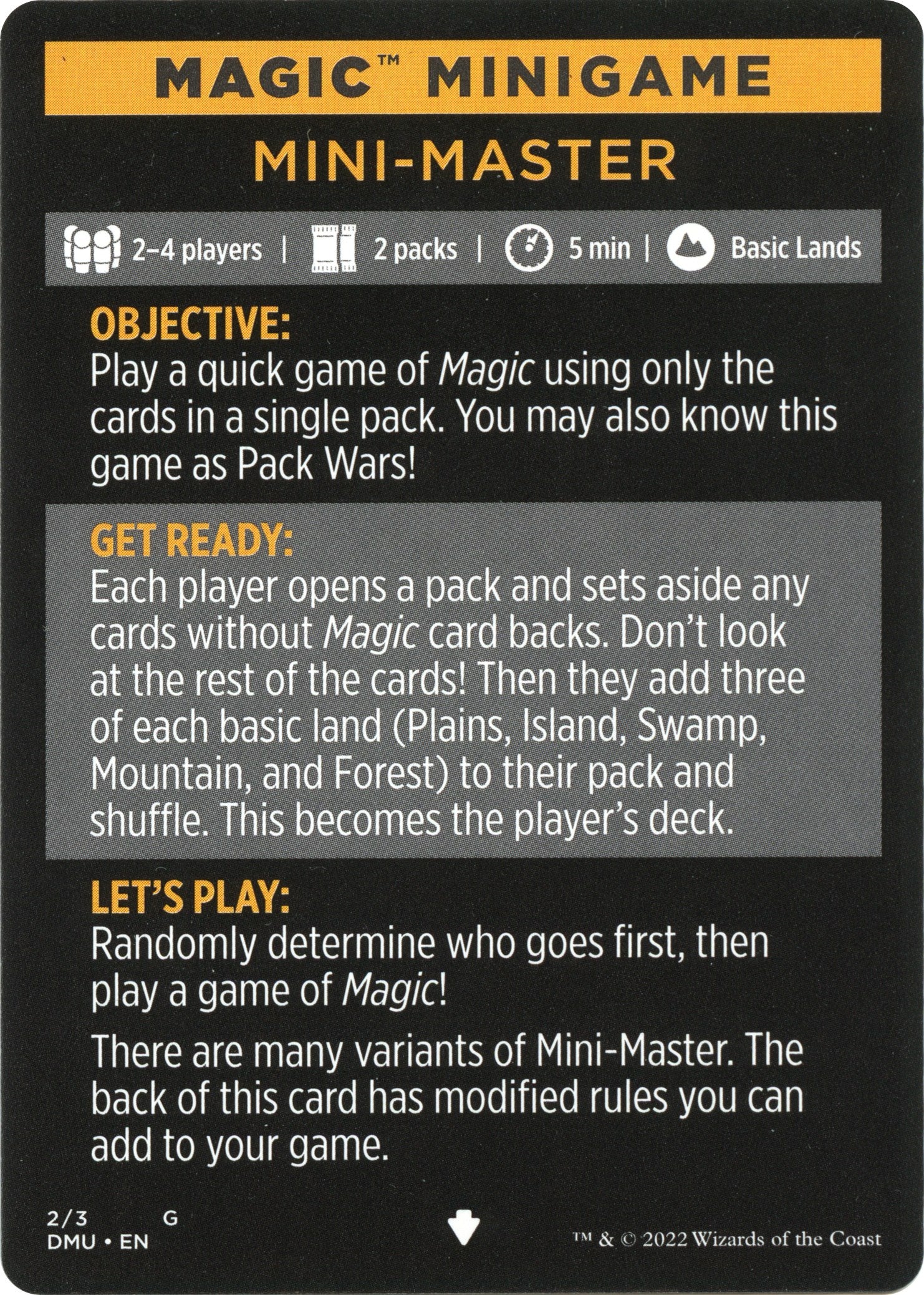 Mini-Master (Magic Minigame) [Dominaria United Minigame] | Play N Trade Winnipeg