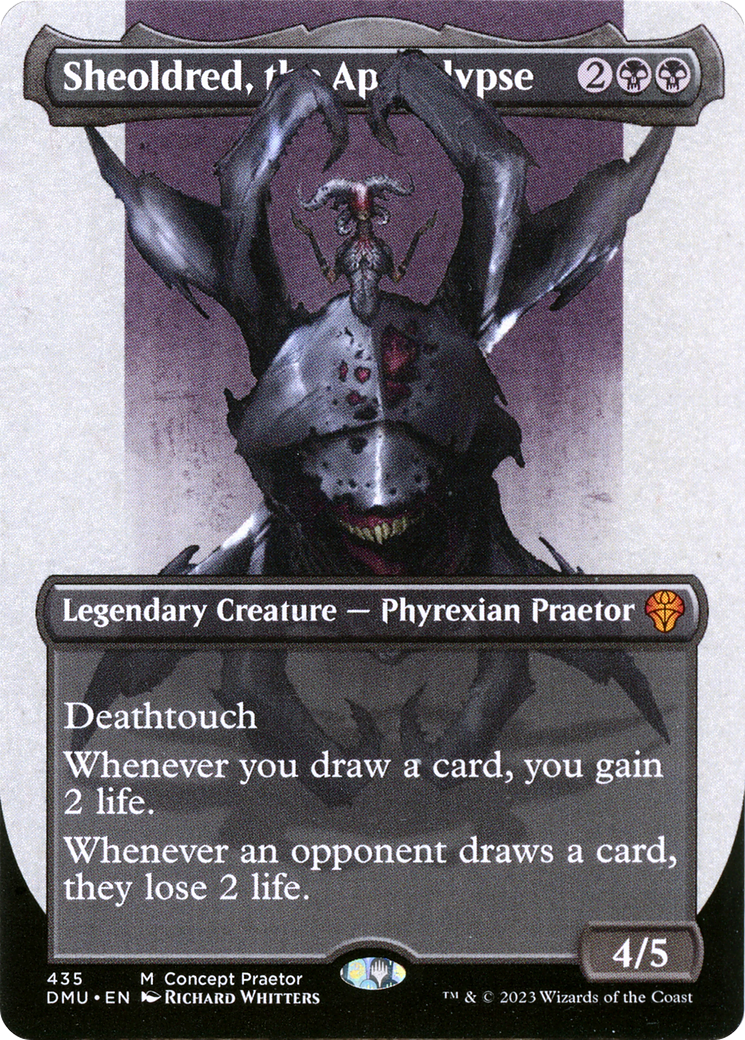 Sheoldred, the Apocalypse (Borderless Concept Praetors) [Phyrexia: All Will Be One] | Play N Trade Winnipeg