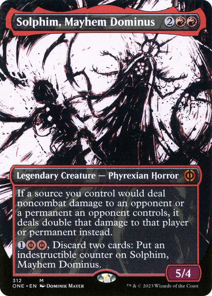 Solphim, Mayhem Dominus (Borderless Ichor) [Phyrexia: All Will Be One] | Play N Trade Winnipeg