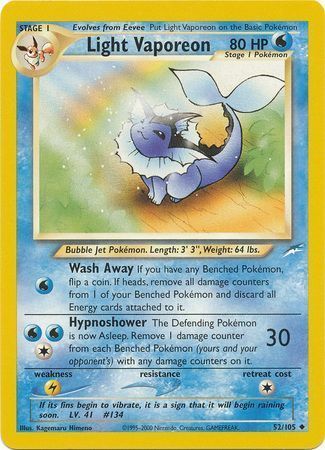 Light Vaporeon (52/105) [Neo Destiny Unlimited] | Play N Trade Winnipeg