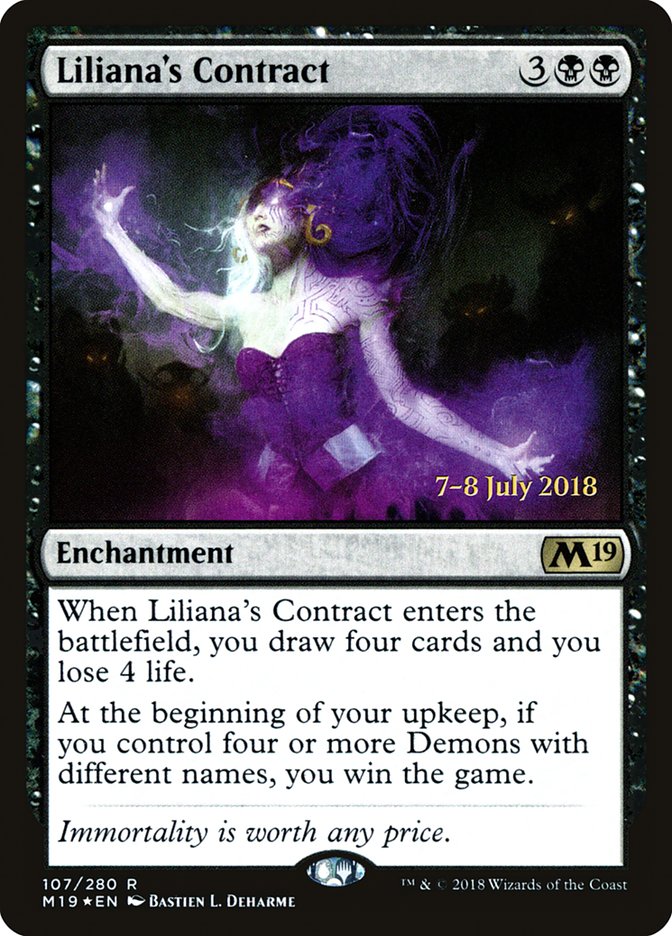 Liliana's Contract  [Core Set 2019 Prerelease Promos] | Play N Trade Winnipeg