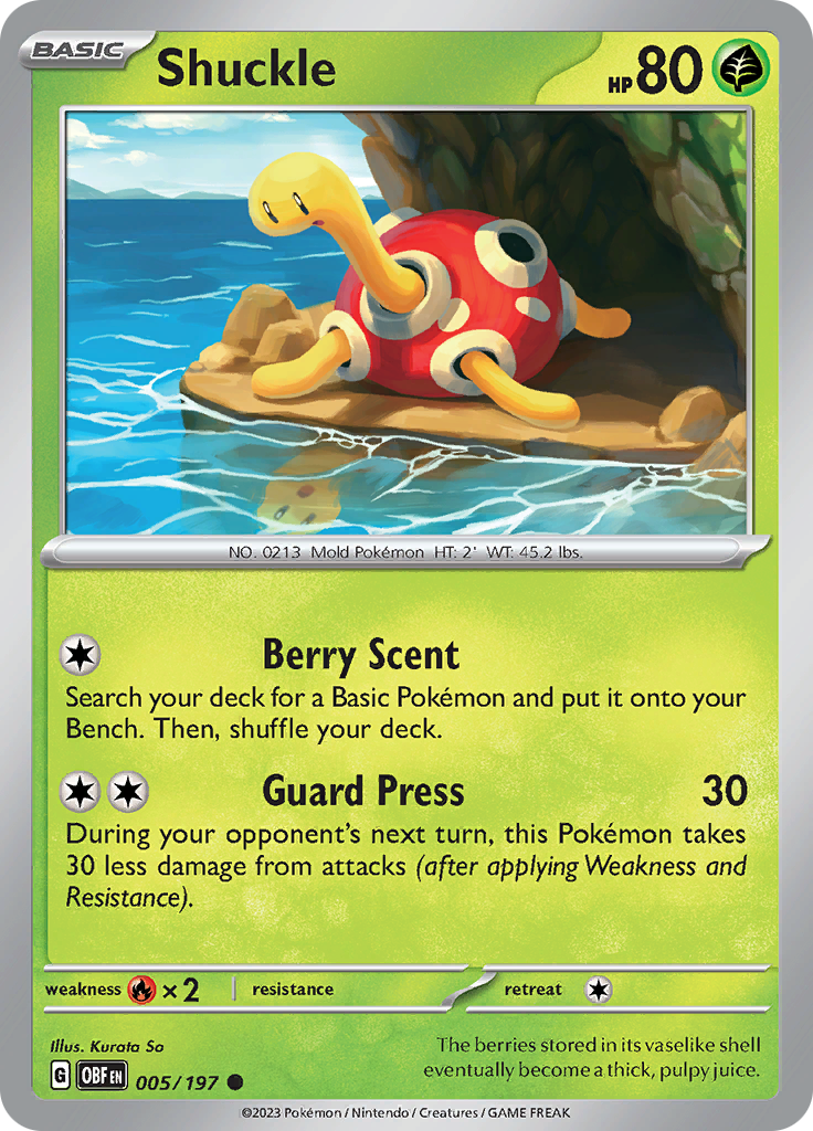 Shuckle (005/197) [Scarlet & Violet: Obsidian Flames] | Play N Trade Winnipeg