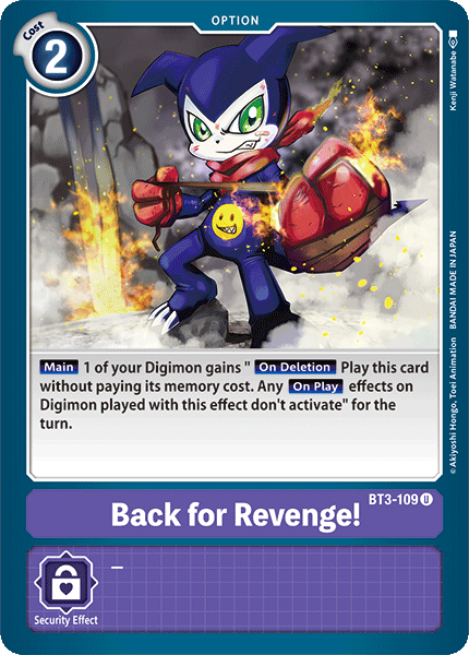 Back for Revenge! [BT3-109] [Release Special Booster Ver.1.0] | Play N Trade Winnipeg