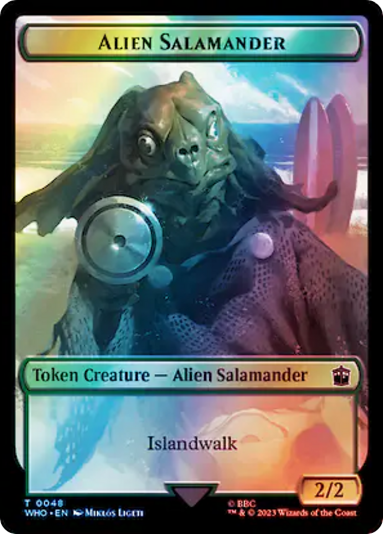 Dalek // Alien Salamander Double-Sided Token (Surge Foil) [Doctor Who Tokens] | Play N Trade Winnipeg