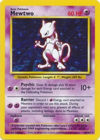 Mewtwo (10/102) [Base Set Unlimited] | Play N Trade Winnipeg