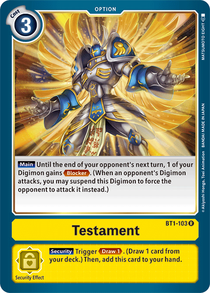 Testament [BT1-103] [Release Special Booster Ver.1.5] | Play N Trade Winnipeg