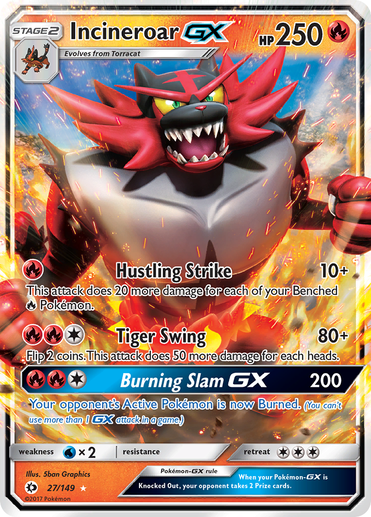 Incineroar GX (27/149) [Sun & Moon: Base Set] | Play N Trade Winnipeg