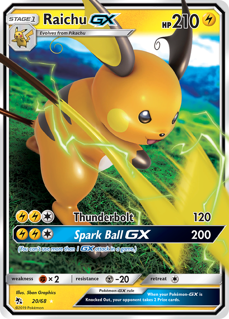 Raichu GX (20/68) [Sun & Moon: Hidden Fates] | Play N Trade Winnipeg