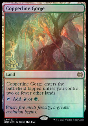 Copperline Gorge [Phyrexia: All Will Be One Prerelease Promos] | Play N Trade Winnipeg