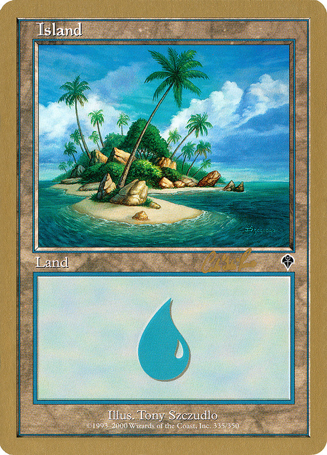 Island (cr335a) (Carlos Romao) [World Championship Decks 2002] | Play N Trade Winnipeg