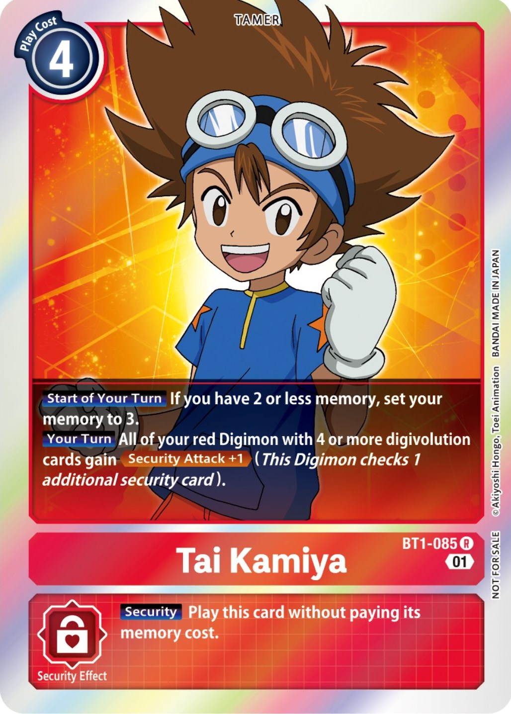 Tai Kamiya [BT1-085] (ST-11 Special Entry Pack) [Release Special Booster Promos] | Play N Trade Winnipeg