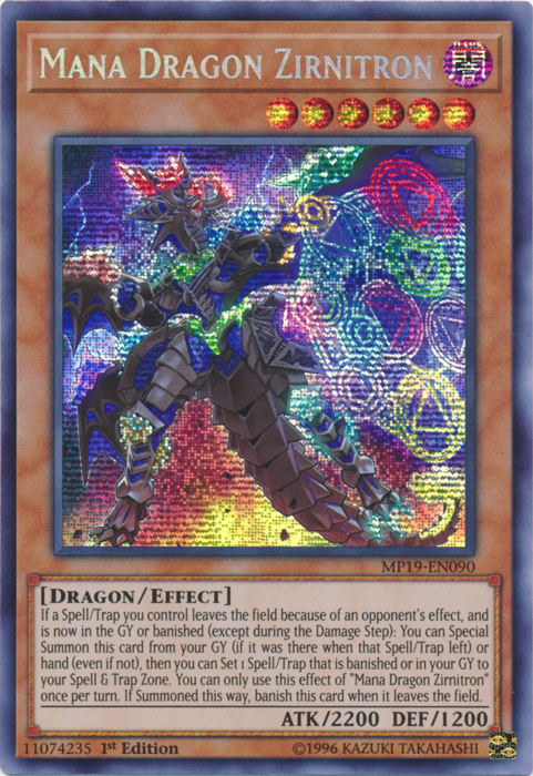 Mana Dragon Zirnitron [MP19-EN090] Prismatic Secret Rare | Play N Trade Winnipeg